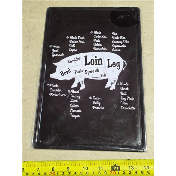 Pork cuts sign- 8x11"