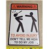 Image 1 : Warning sign- 8x11"