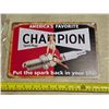 Image 1 : Champion spark plugs sign- 8x11"