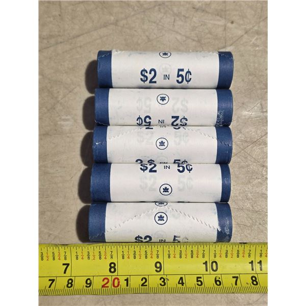 5 rolls of canadian nickels- 2005