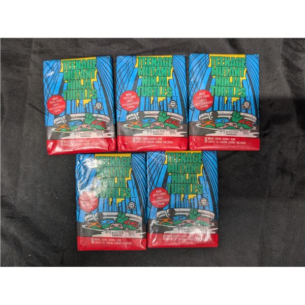 (5) Unopened Packs of 90 TMNT Series I Cards