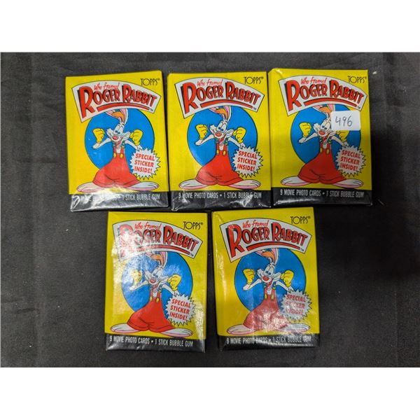 (5) Unopened Packs of Topps 1987 Who Framed Roger Rabbit Cards