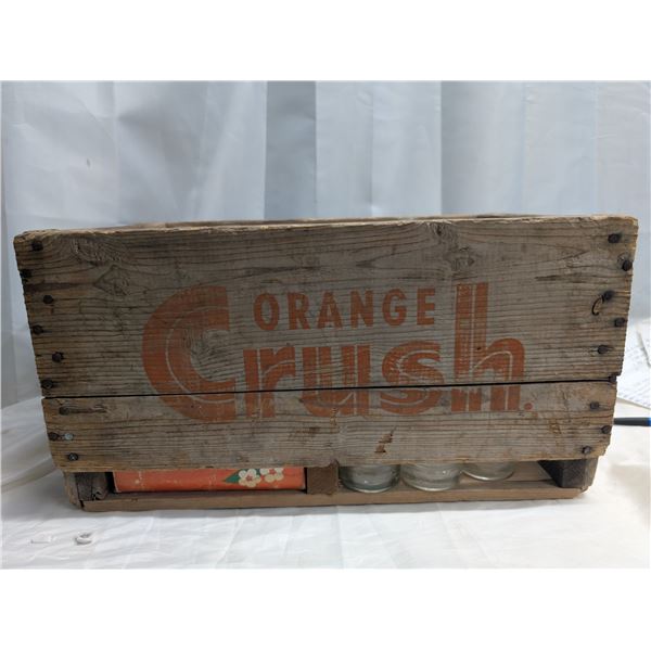Vintage Pop Crate + Vintage Pop Bottles + Vintage Carboard Bottle Holders Orange Crush