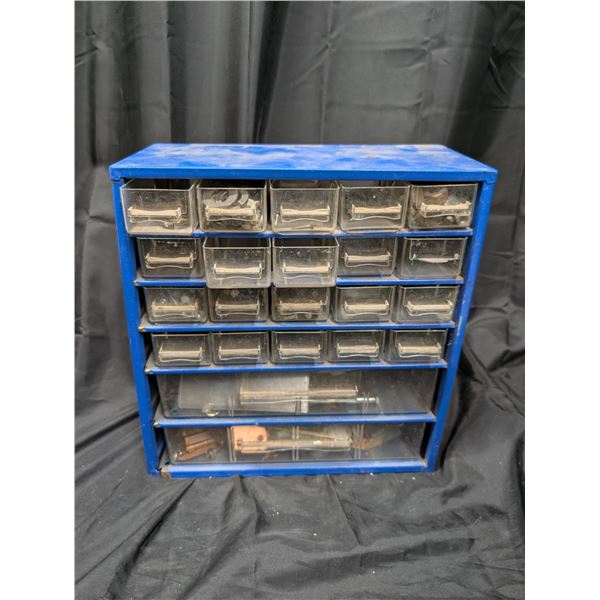 blue Storage Unit (tools Materials) 12.5"x13.5" w/ Misc. Tool Hardware
