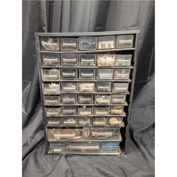 Grey Storage Unit (tools Materials) 13"x18" w/ Misc. Tool Hardware