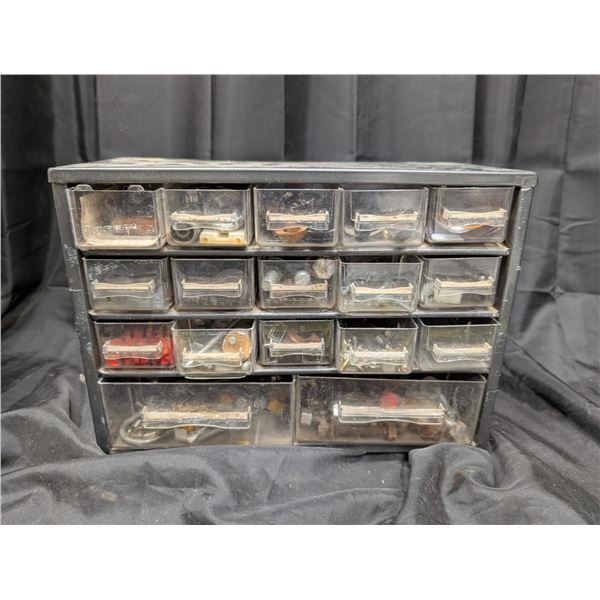 Grey Storage Unit (tools Materials) 12"x9" w/ Misc. Tool Hardware