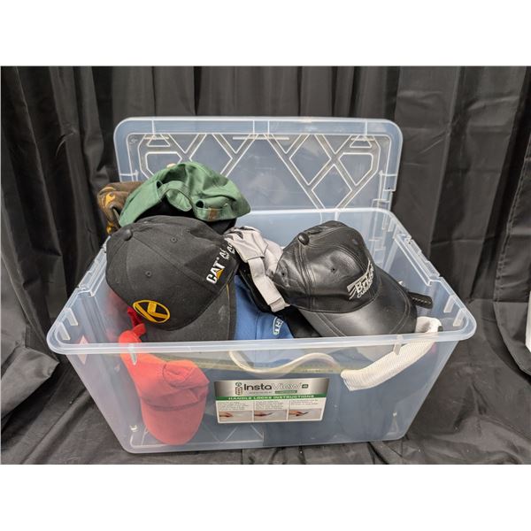 Clear Insta View Storage Tub Full of Misc. Hats