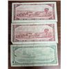 Image 2 : (3) 1954 Canadian Bills (2) 2 Dollar 0442645 and 9684904 (1) 1 Dollar 8861464