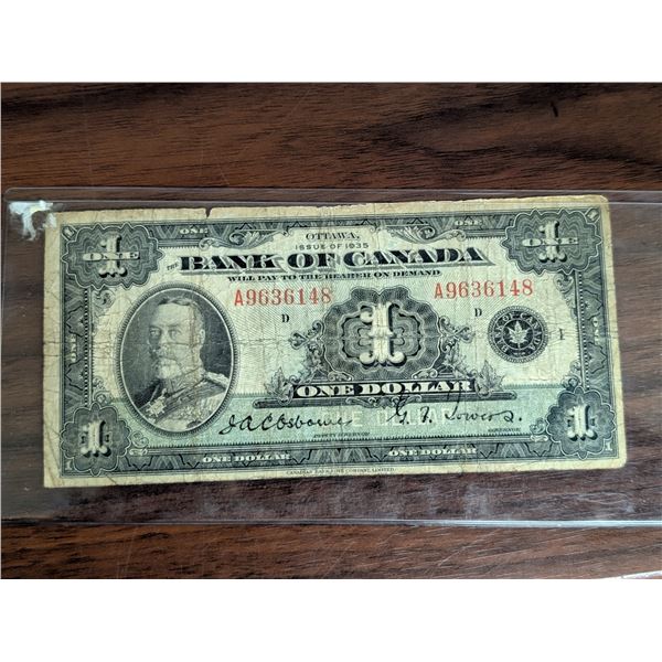 Canadian 1935 Dollar Bill A9636148