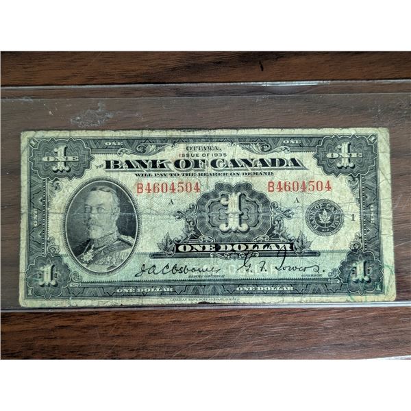 Canadian 1935 Dollar Bill B4604504