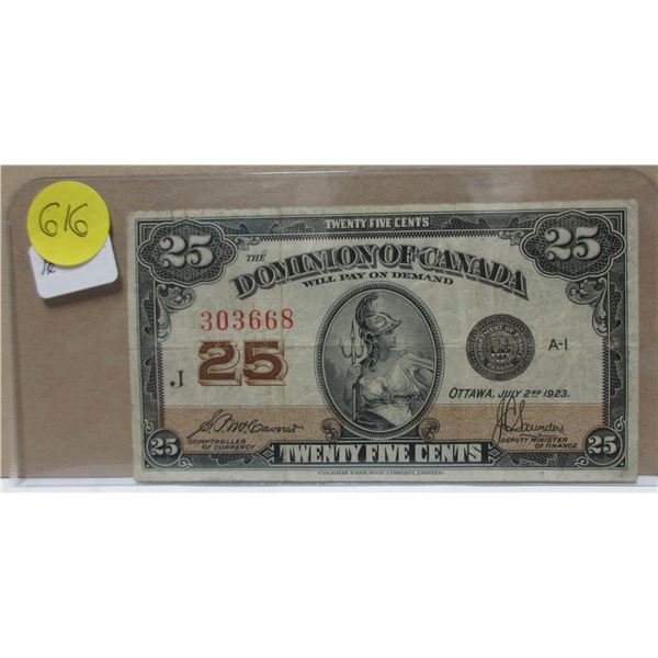 1923 dominion of canada shinplaster