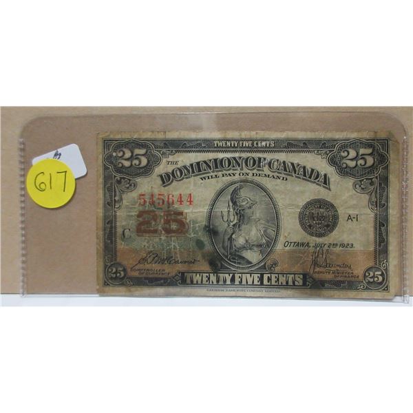 1923 dominion of canada shinplaster