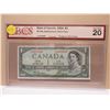 1954 bank of canada $1 BCS, BC- 29B, beattie coyne devil's face- very fine 20 bill