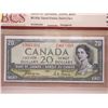 Image 2 : 1954 canadian $20 bill BCs- BC-33a coyne towers, devil's face- very fine 35 original