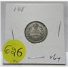 1918 canadian silver 10 cents coin- VG