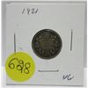 1921 canadian silver 10 cents coin- VG
