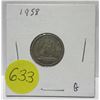Image 1 : 1958 canadian silver 10 cents coin