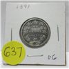 Image 1 : 1891 canadian silver quarter