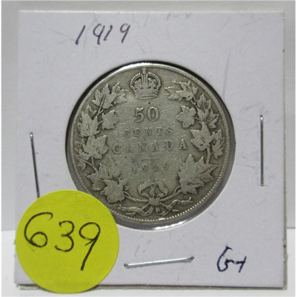 1919 canadian silver half-dollar