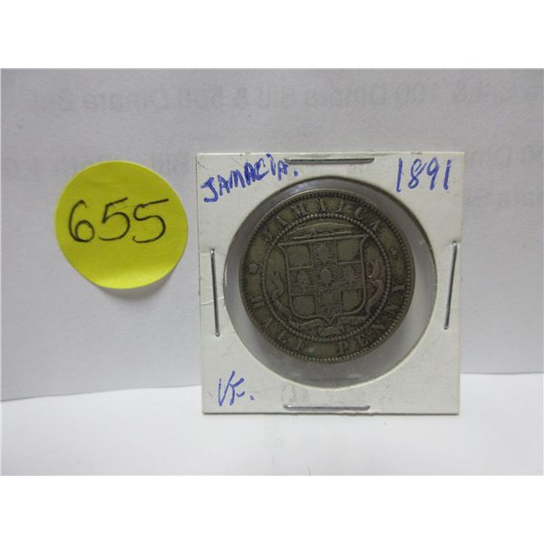 1891 jamaica half penny