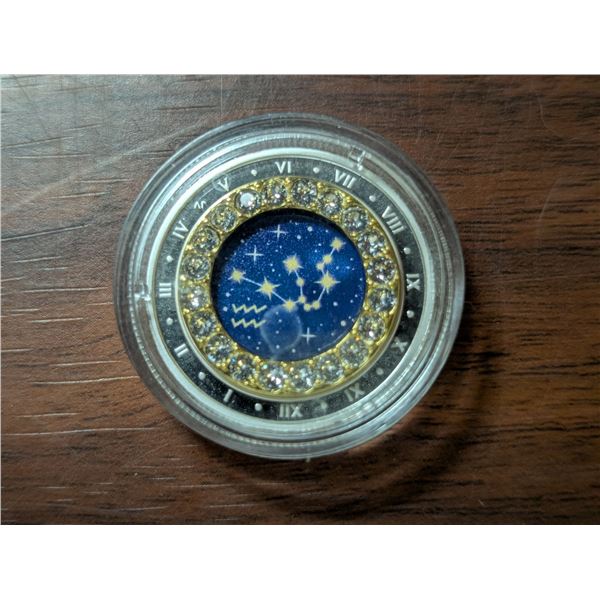Royal Canadian Mint 2019 5 Dollar fine Silver Coin Zodiac Series: Aquarius Housed in Original Case