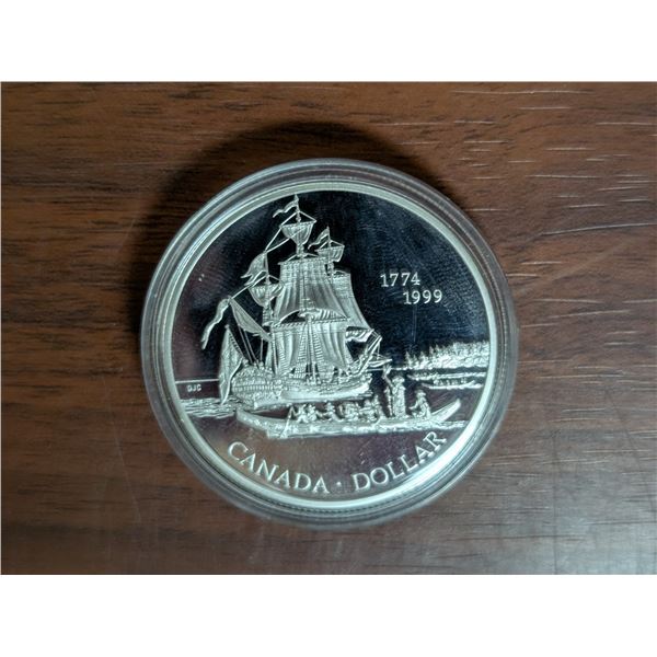 225th Anniversary Queen Charlotte Islands Royal Canadian Mint Coin 1999 Proof Dollar Housed in origi