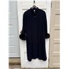 Image 1 : Wool dark navy long coat Size L- real fur trim