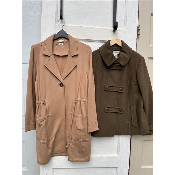 St johns bay pea jacket and terrera knit coat- size L new condition