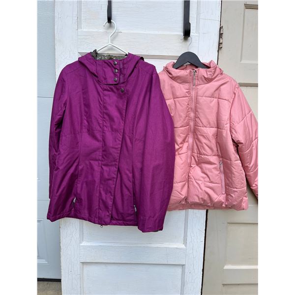 Fire fly purple jacket and pink wales tail puffer jacket- sizes XL- new condition