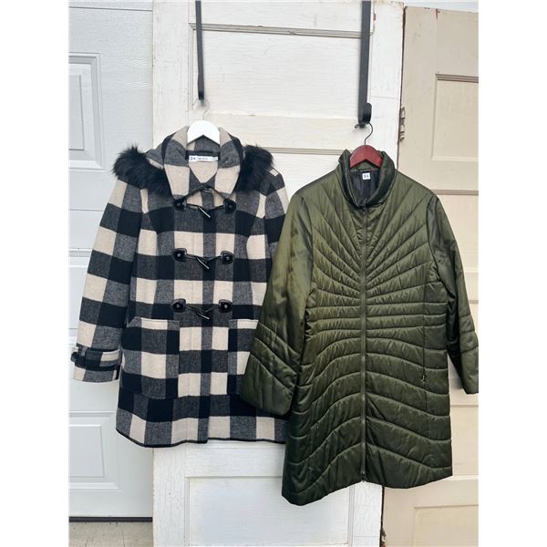 Concept UK green coat and ricki's white plaid coat- Sies XL great condition