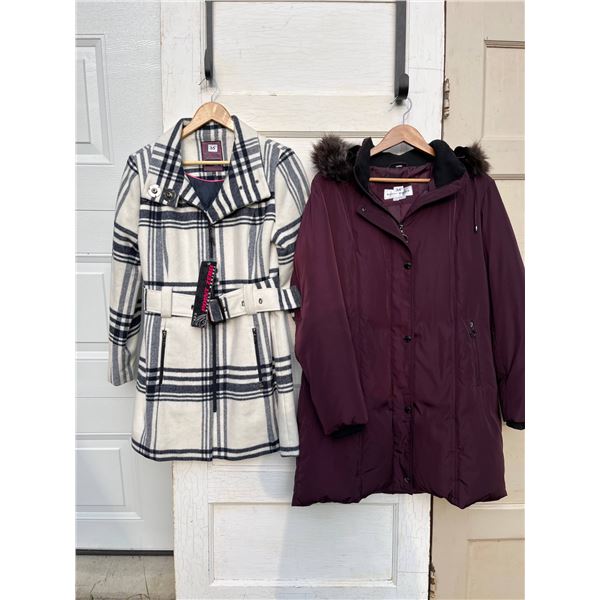 Point zero plaid coat and burgundy parka size L