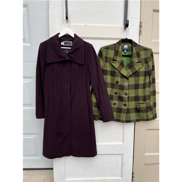 Hilary radley wool cashmere coat and jones new york wool blazer- size M