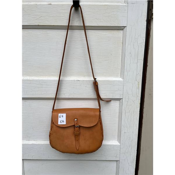 Handcrafted genuine leather shoulder bag- 10" by 8.5" never used