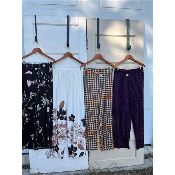 4 pairs of wide leg pants- Size L