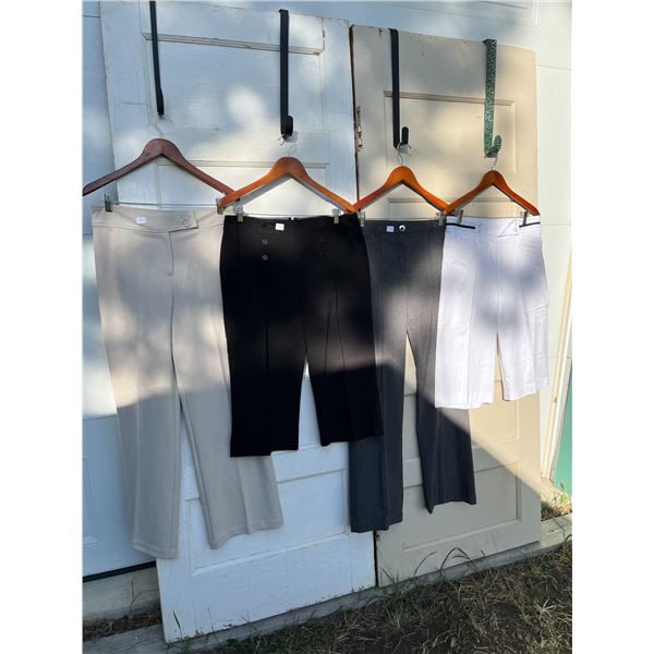 4 pairs of women's pants some are knee length- sizes 10/12/13