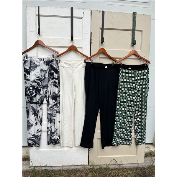 4 wide leg stretchy pants- size XL