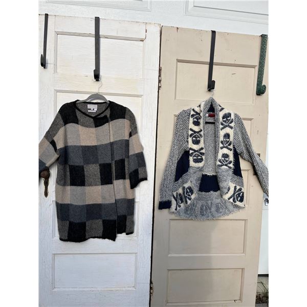 2 unique high quality cardigans- size M- one mad in italy
