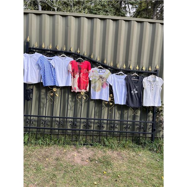 8 knit tops- short sleeve- size L