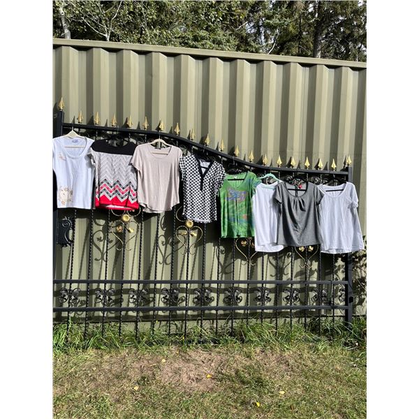 8 knit tops- short sleeve- size L