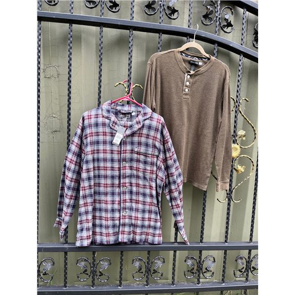 men's 2 piece pj's and knit top- Size M