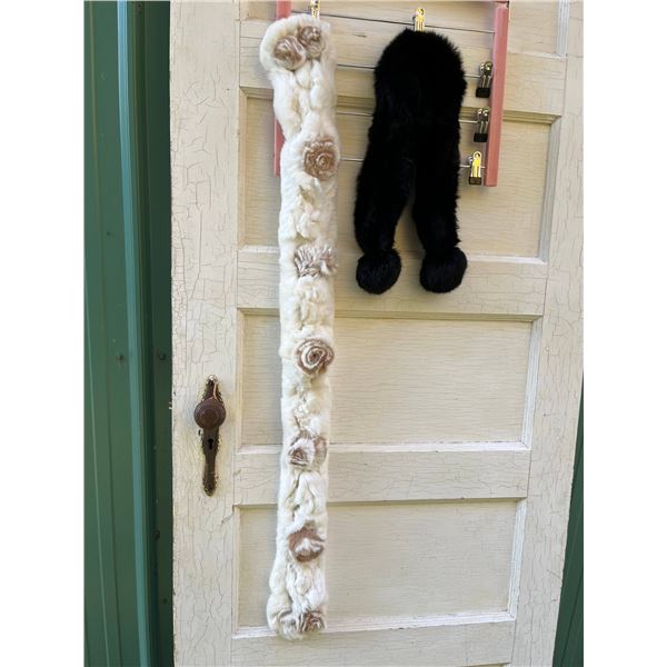 2 genuine fur neck wraps