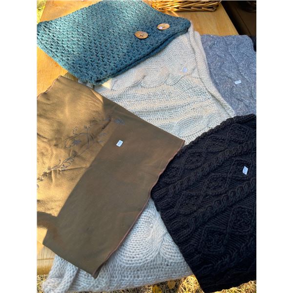 5 knit neck warmers/scarves
