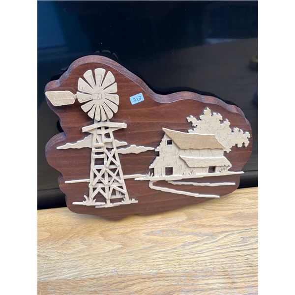 wood handcrafted farm scene
