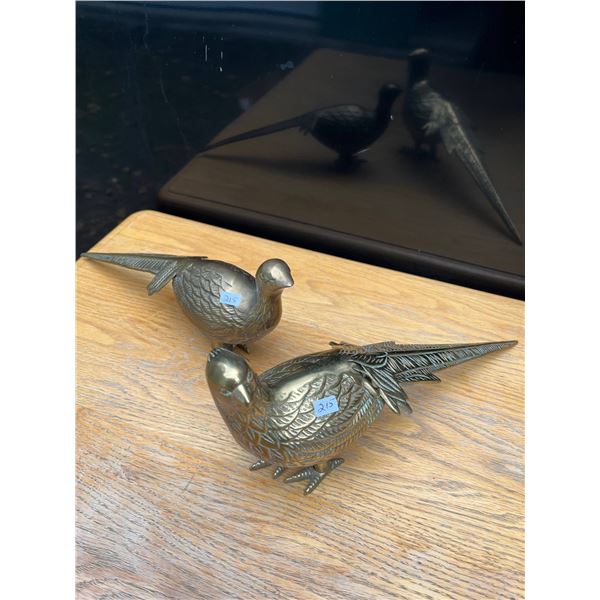 Vintage brass pheasants- 12" by 6"H