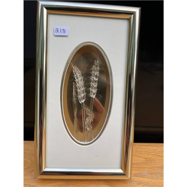Framed glass wheat stems- 8.5" by 5"