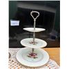 Image 8 : Northumbria fine bone China cake plate and 3 tier server- made in England- Carleton rose