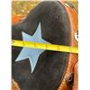 Image 6 : Barrel racing saddle- embossed leather with turquoise blue accents and silver Lonestar medallions