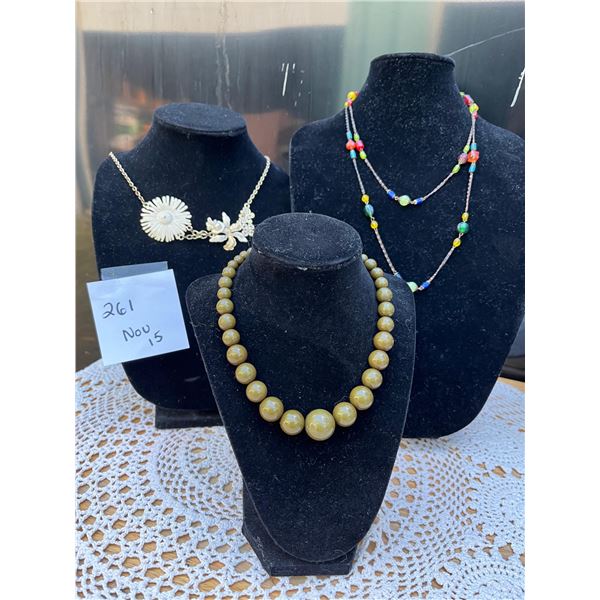 3 costume jewelry necklaces