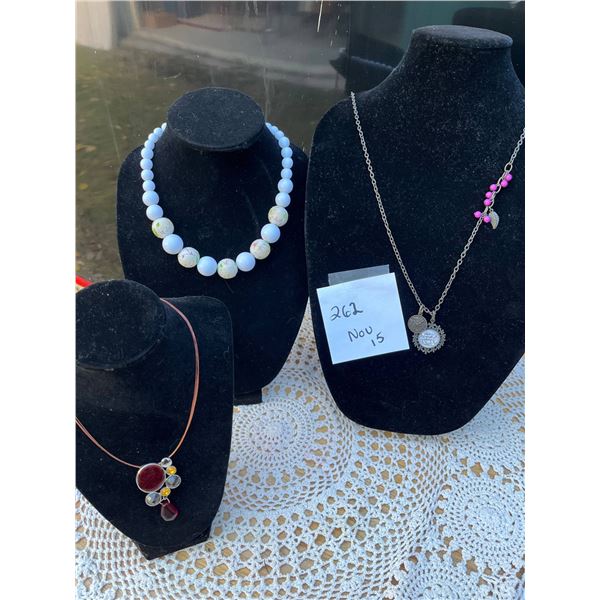 3 costume jewelry necklaces