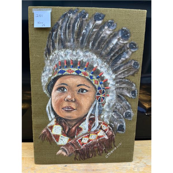 Picture of a first nations child by an first nations artist-c.thompson- 22" by 32"